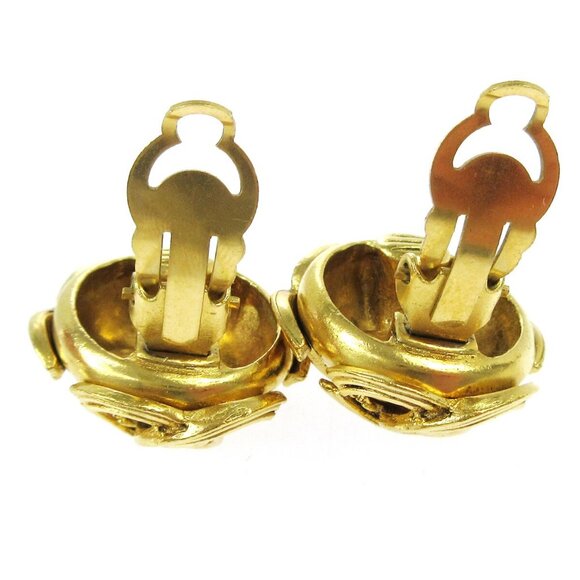 Chanel Triple CC Earrings Clip-On Gold - Picture 4 of 4